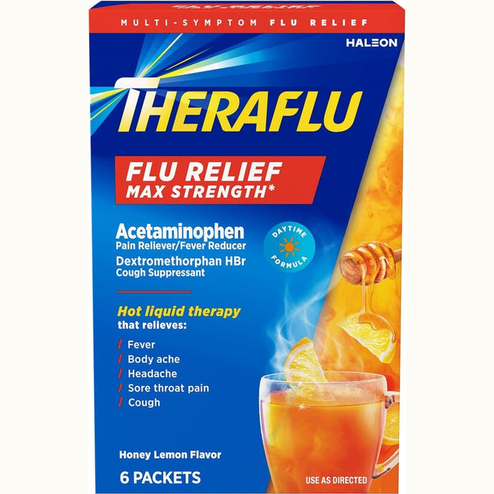 Theraflu Day/Night Max Strength Flu Relief Powder - Honey Lemon