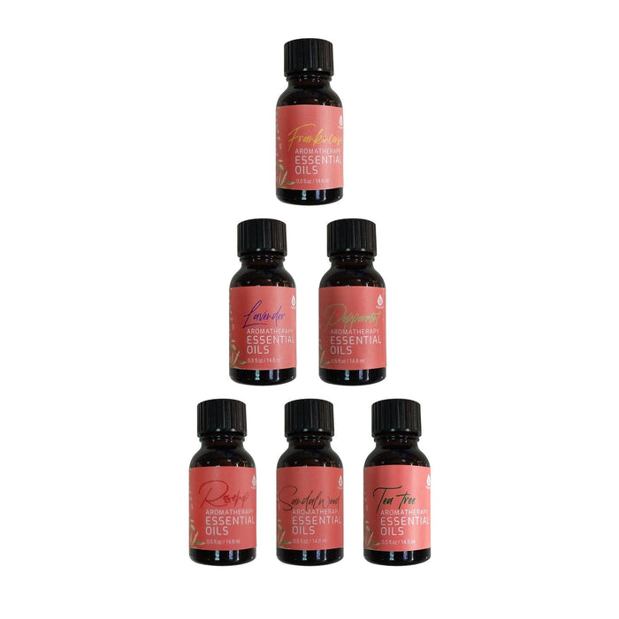 Pursonic 100% Pure Essential Oil Blends & Aromatherapy Oils Set - 6 Varieties