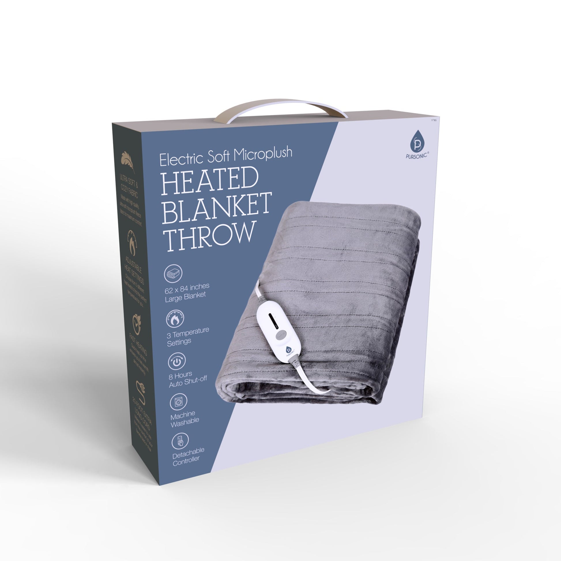 Pursonic Electric Soft Microplush Heated Blanket Throw shophomemed