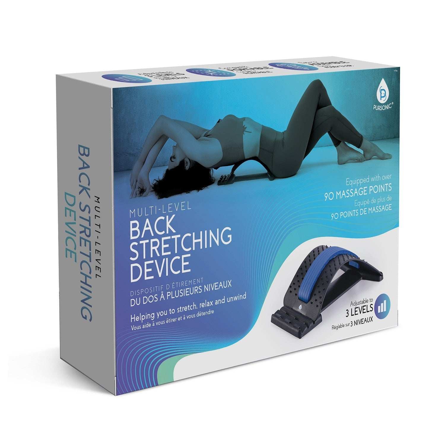 Pursonic Back Stretching Device for Lower Back Pain Relief