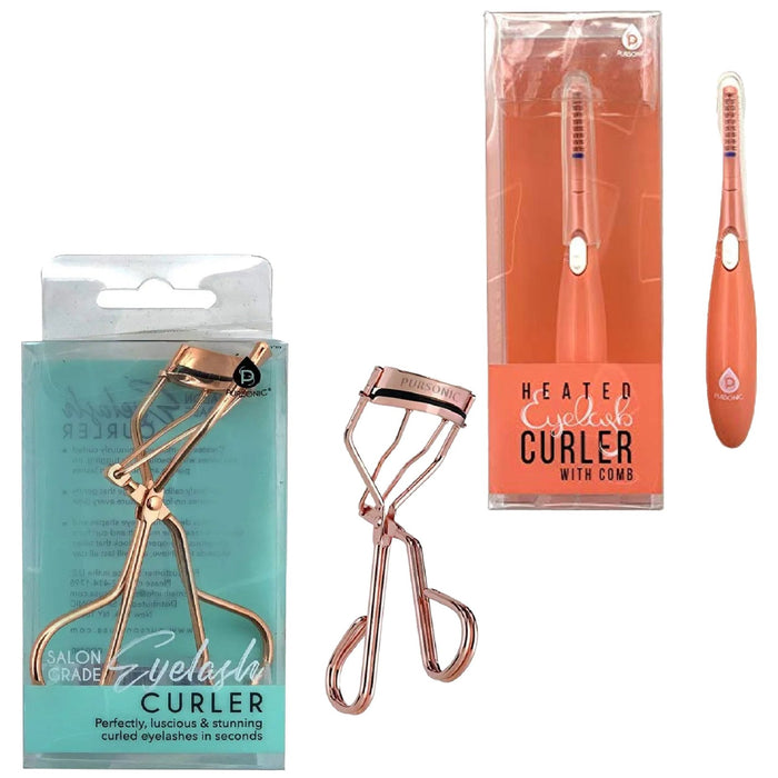 Pursonic Eyelash Curler & Heated Eyelash Curler with Comb Bundle