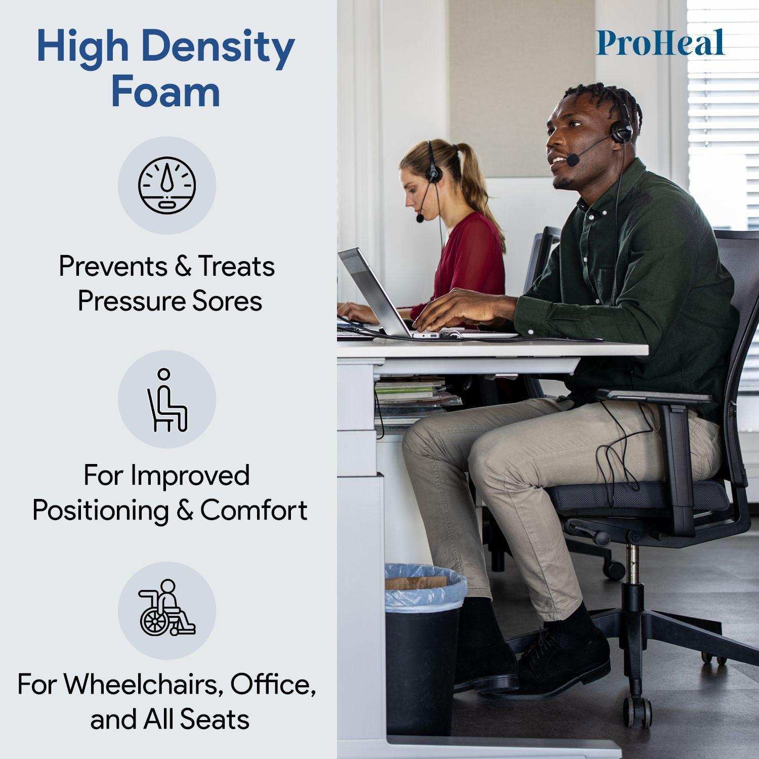 Bariatric Foam Wedge Wheelchair Seat Cushion -Eliminates Sliding from Sling Seat - Shop Home Med