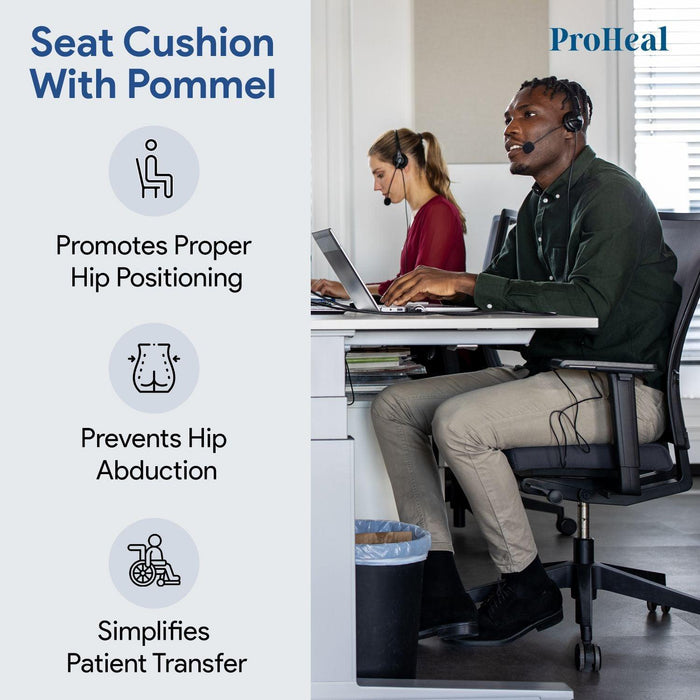 Bariatric Gel Wedge & Pommel Seat Cushion - Better Posture & Hip Positioning - Shop Home Med