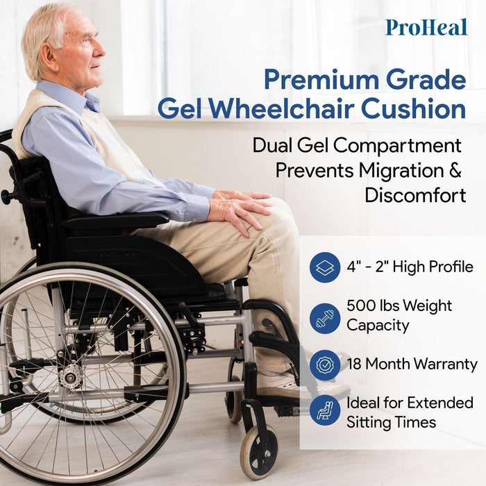 Bariatric Gel Wedge Wheelchair Seat Cushion For Pressure Relief, Prevents Sliding - Shop Home Med