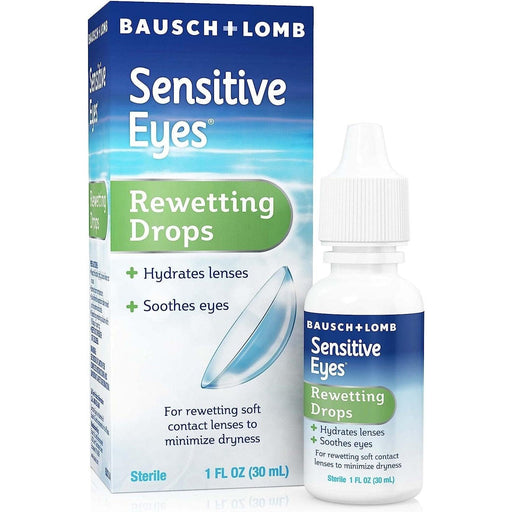Bausch & Lomb Sensitive Eyes Contact Lens Solution for Rewetting Soft Contact Lenses - Shop Home Med