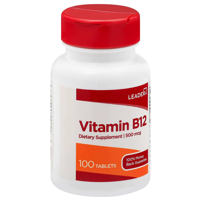 Leader Tm Vitamin B-12 500Mcg Tablets 100 Ct , Tablets