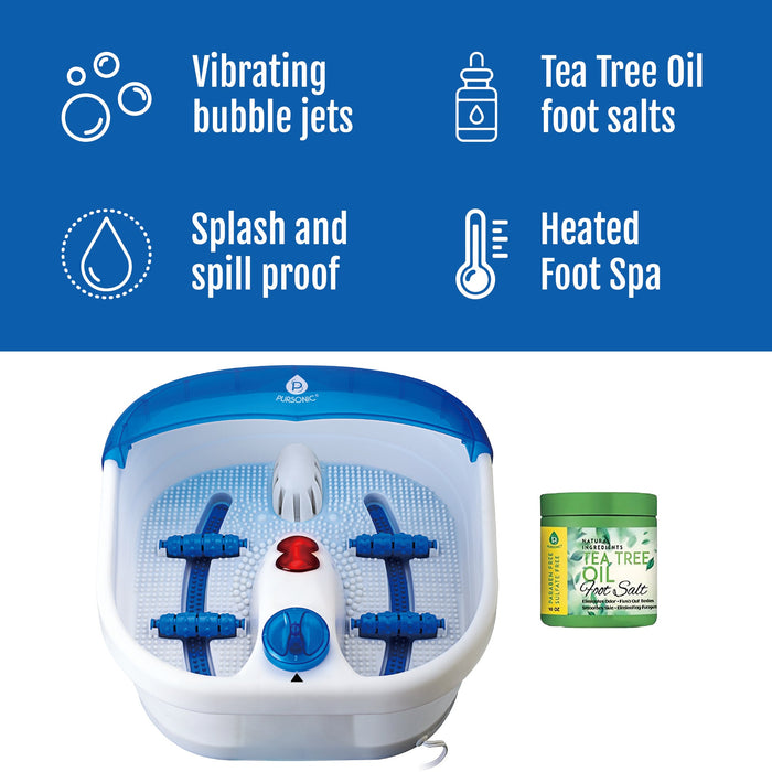 Pursonic Foot Spa Massager with Tea Tree Oil Foot Salt Scrub