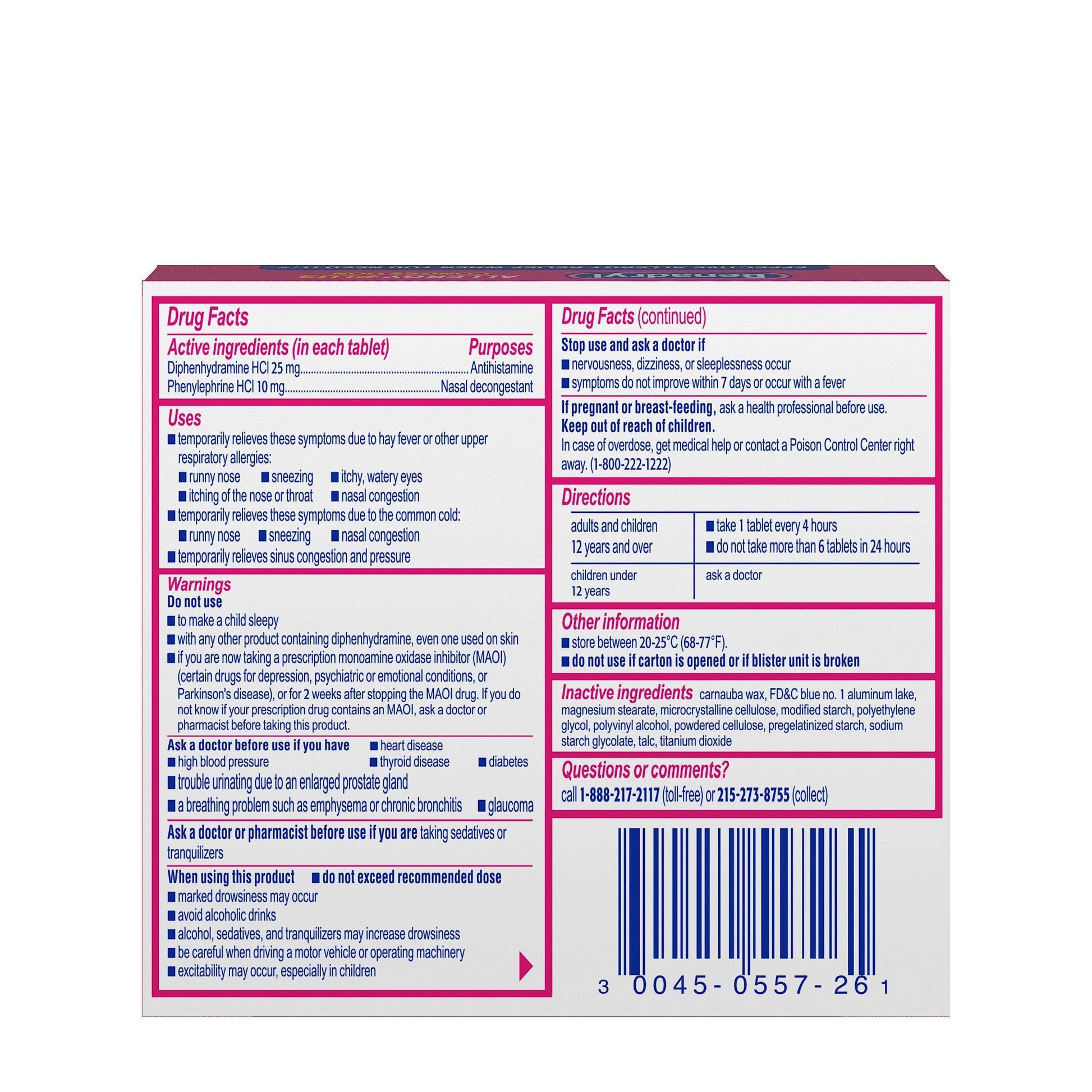 Benadryl Allergy Plus Congestion Ultra Tablets 24 Count - Shop Home Med