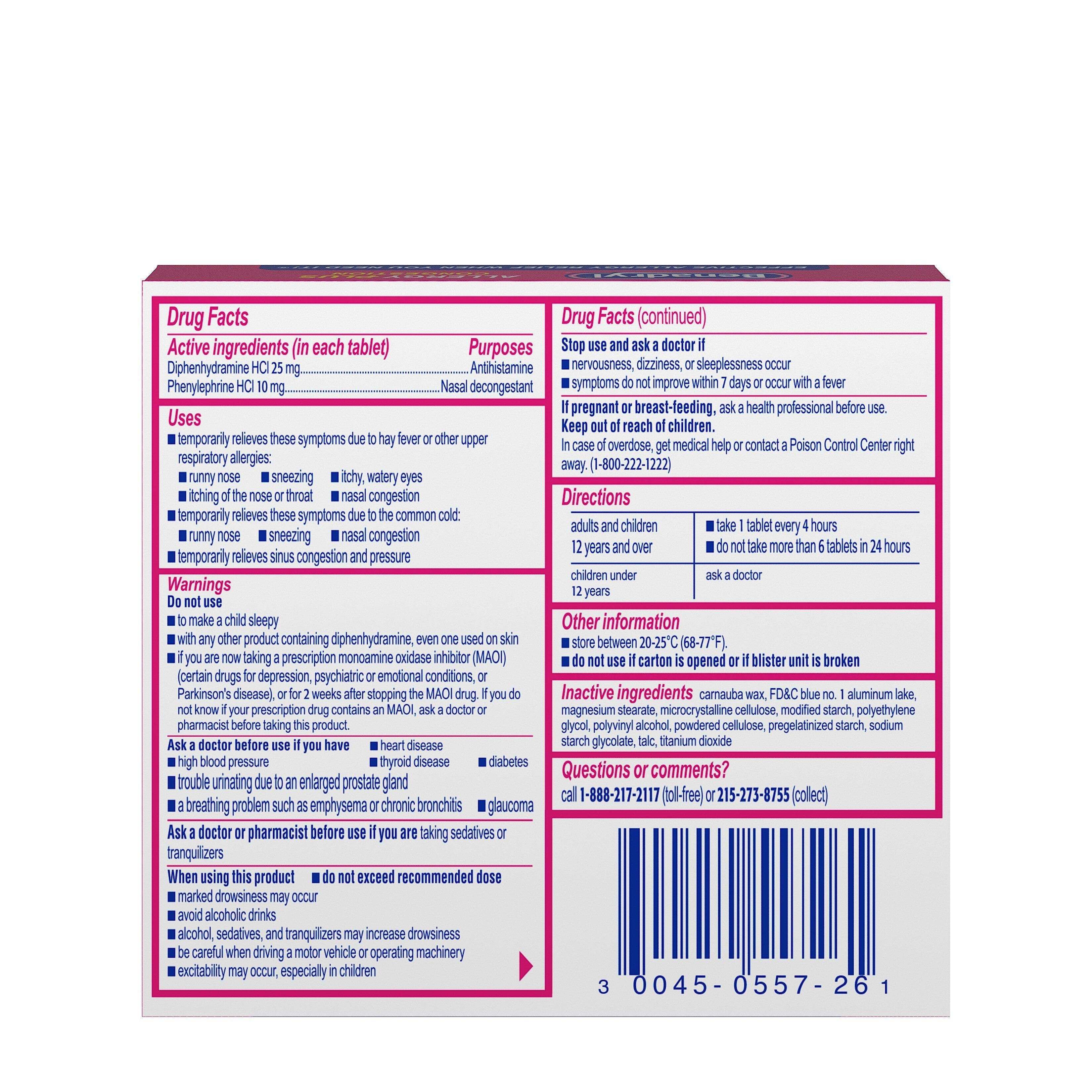 Benadryl Allergy Plus Congestion Ultra Tablets 24 Count - Shop Home Med