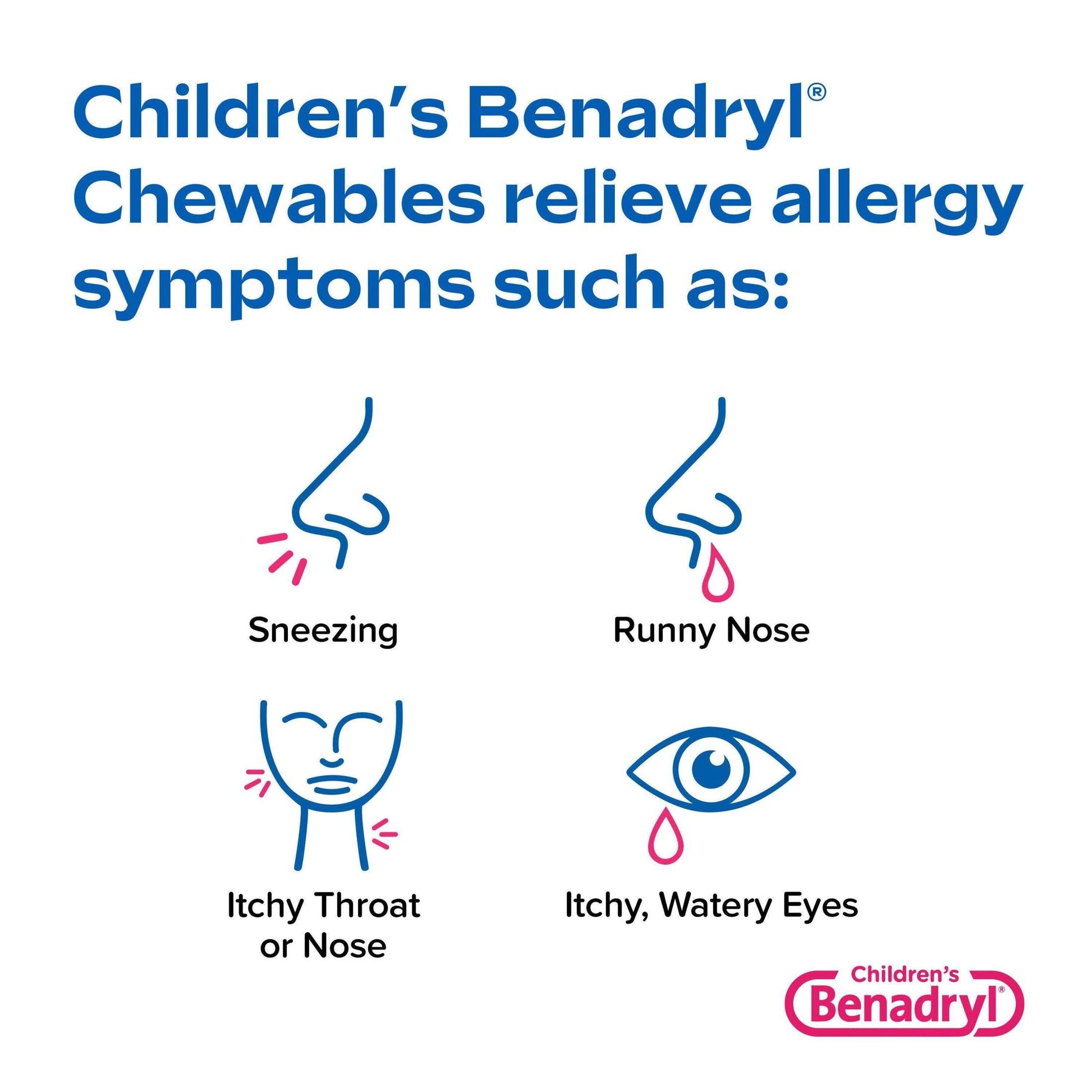 Benadryl Childrens Allergy Chewables Grape 20 Tablets - Shop Home Med
