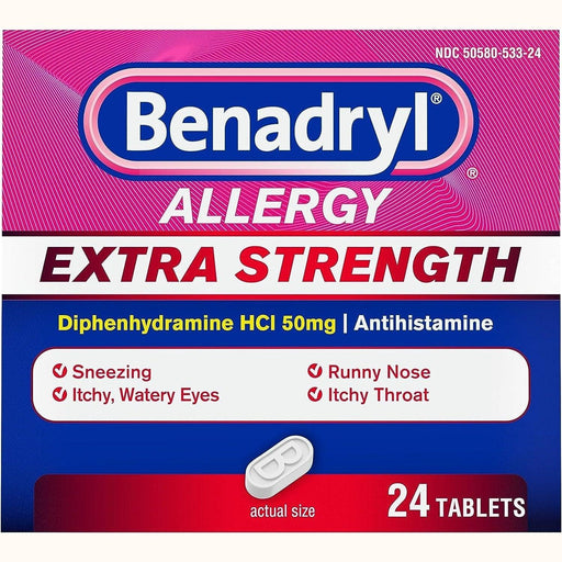 Benadryl Extra Strength Allergy Tablet, 24 ct. - Shop Home Med