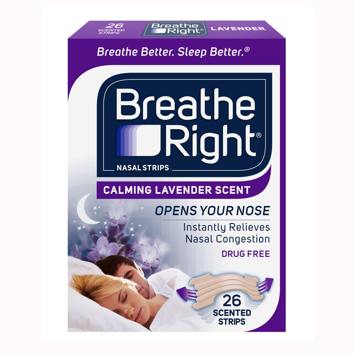Breathe Right Calming Lavender Scented Nasal Strips - Shop Home Med