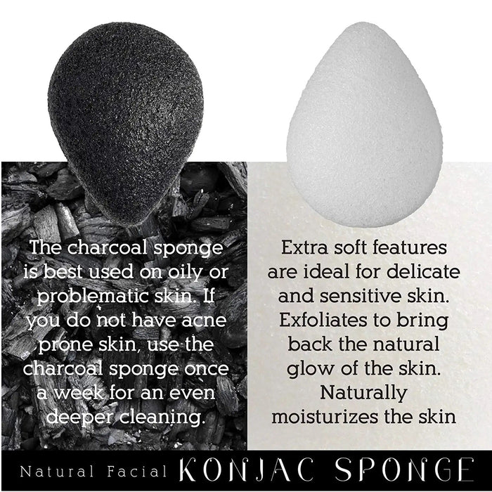 Pursonic Natural Konjac Sponge Duo Exfoliating & Antibacterial Skincare Set