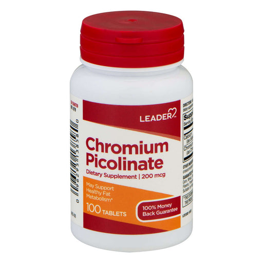 Leader Chromium Picolinate 200Mcg Tablets - 100 Ct