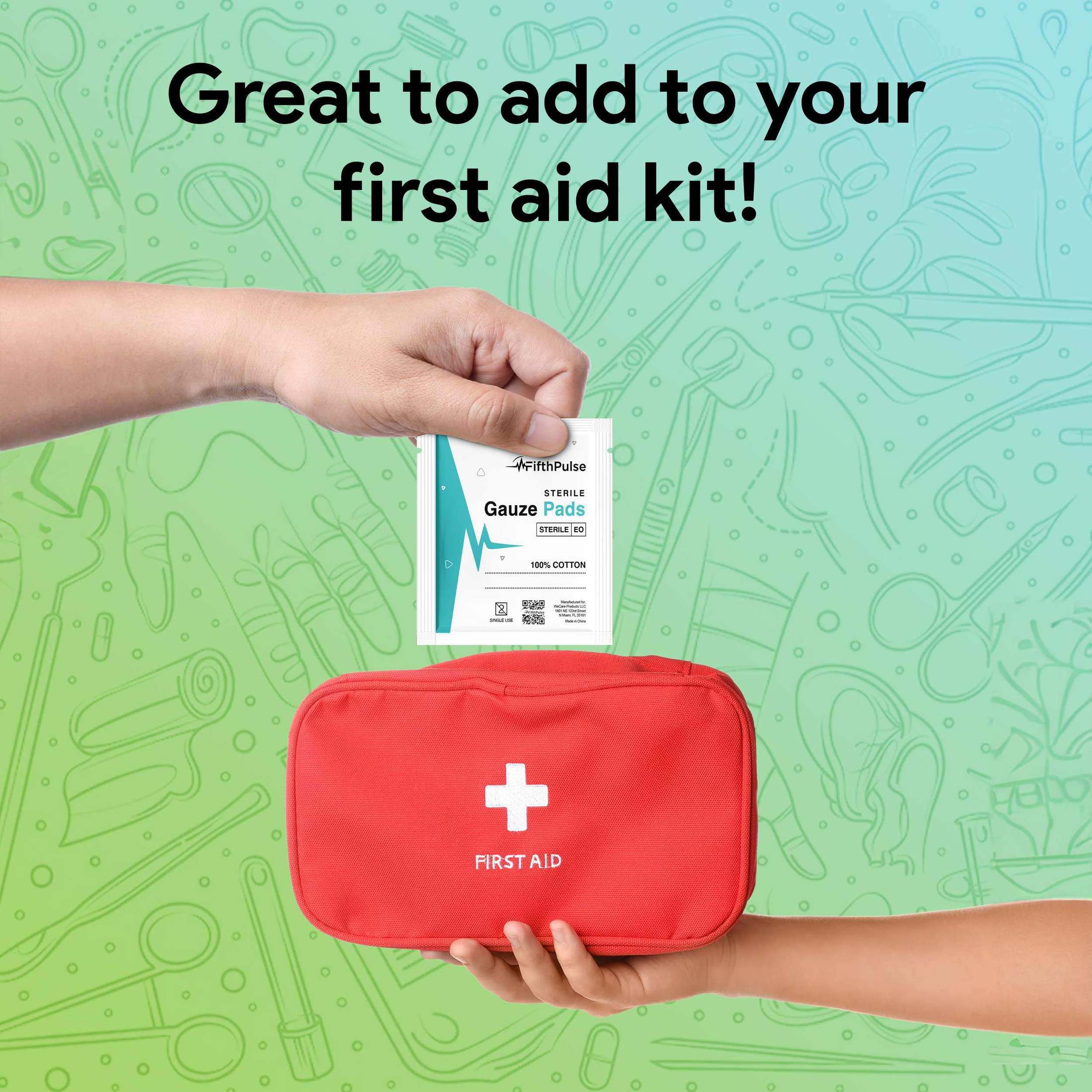 FifthPulse Sterile Gauze Pads Individually Packed