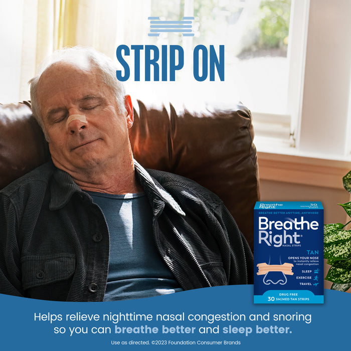 Breathe Right Original Tan Nasal Strips Small/ Medium