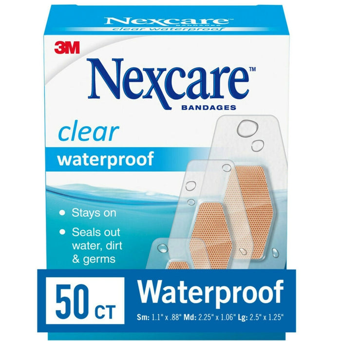 Nexcare Waterproof Clear Bandages Assorted Sizes