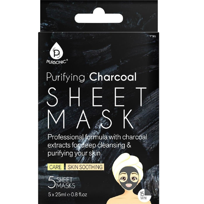 Pursonic Purifying Charcoal Sheet Mask - 5 Ct