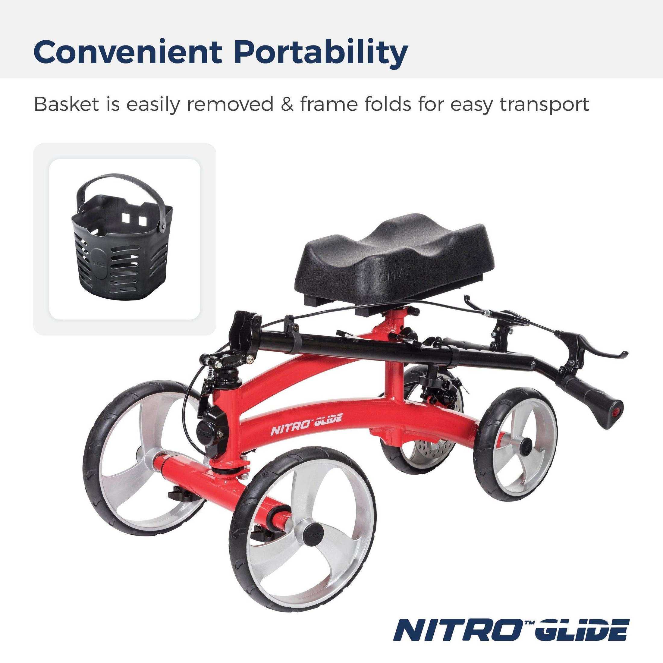 Drive Medical Nitro Glide Knee Walker Knee Scooter Crutch Alternative - Shop Home Med