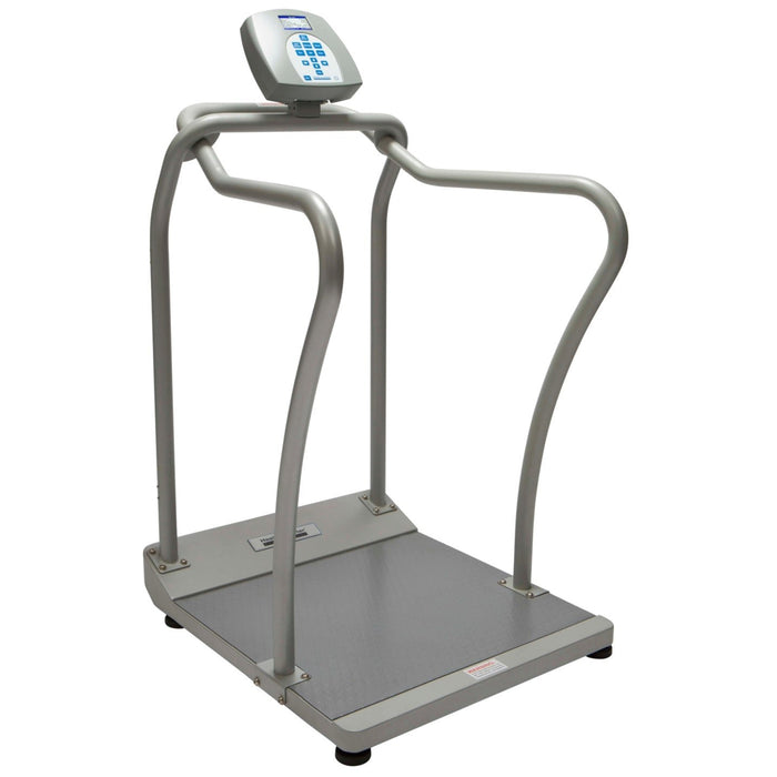 Digital Platform Scale with Handrails, Capacity: 1000 lbs/454 kg, Platform Dimension: 26" x 22", EMR Connectivity, Calculates BMI