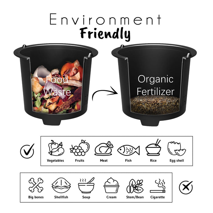 Pursonic Electric Kitchen Compost Bin Smart Food Waste Composter for Eco-Friendly Indoor Recycling - 3L