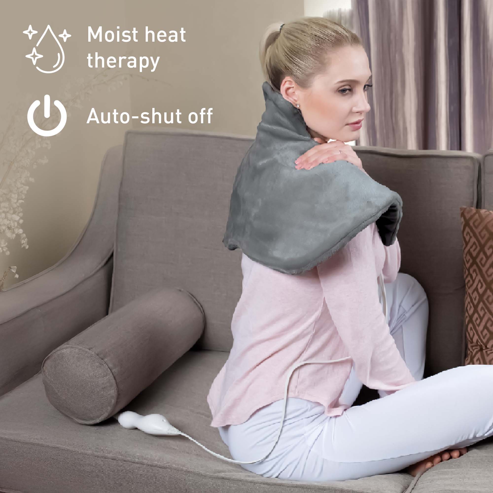 Pursonic Heated Blanket, Neck and Shoulder Heating Pad, and Massaging Wrap Relaxation Bundle shophomemed