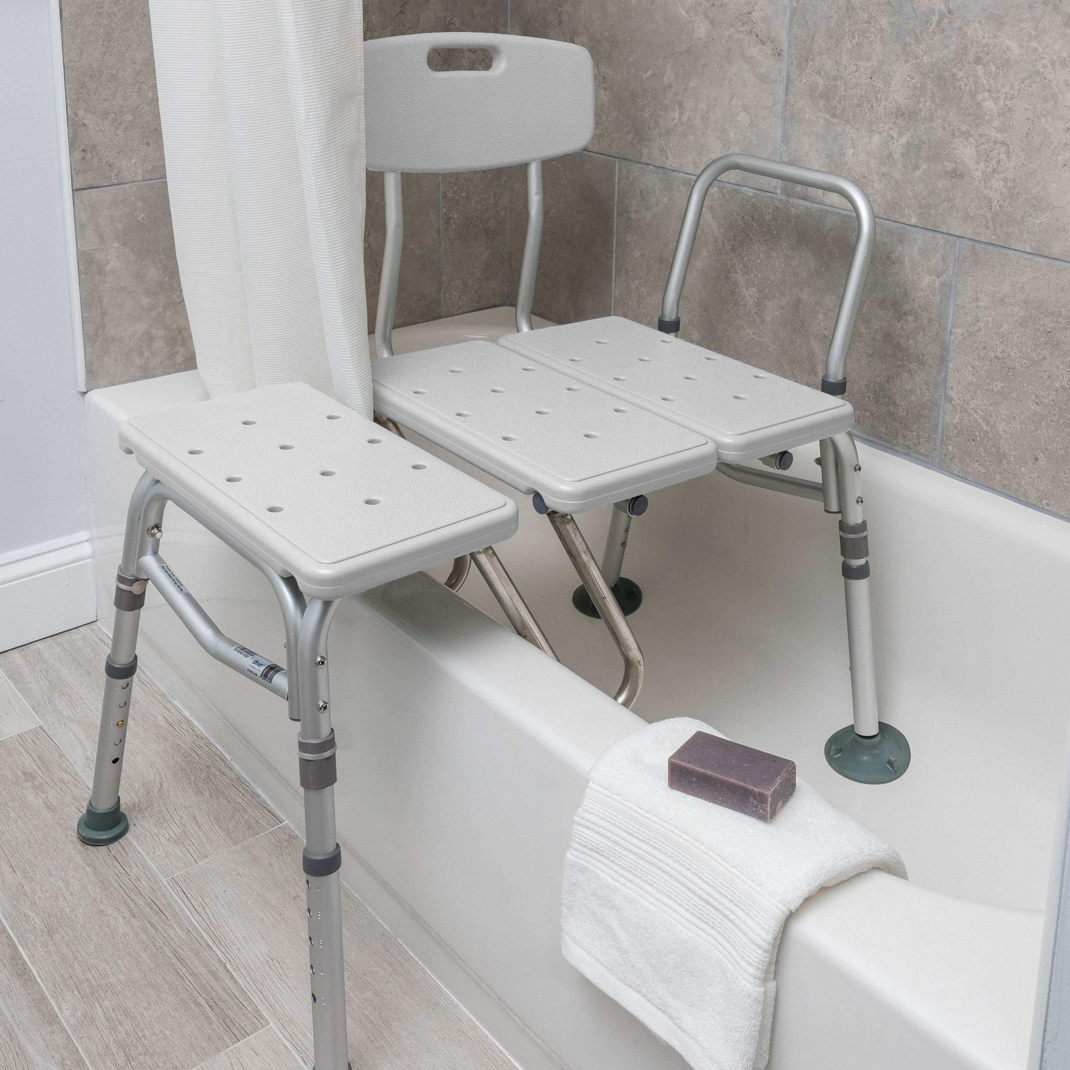 Drive Medical Splash Defense Transfer Bench with Curtain Guard Protection