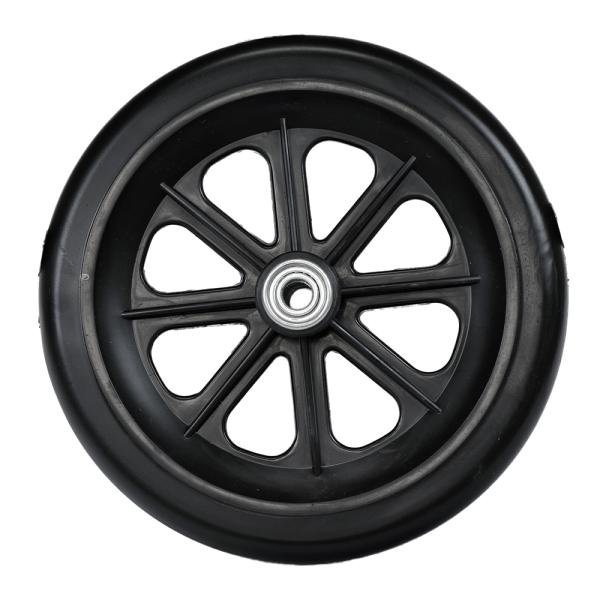 Wheelchair Caster Assembly 8-Spoke Rim - Black 8" x 1"