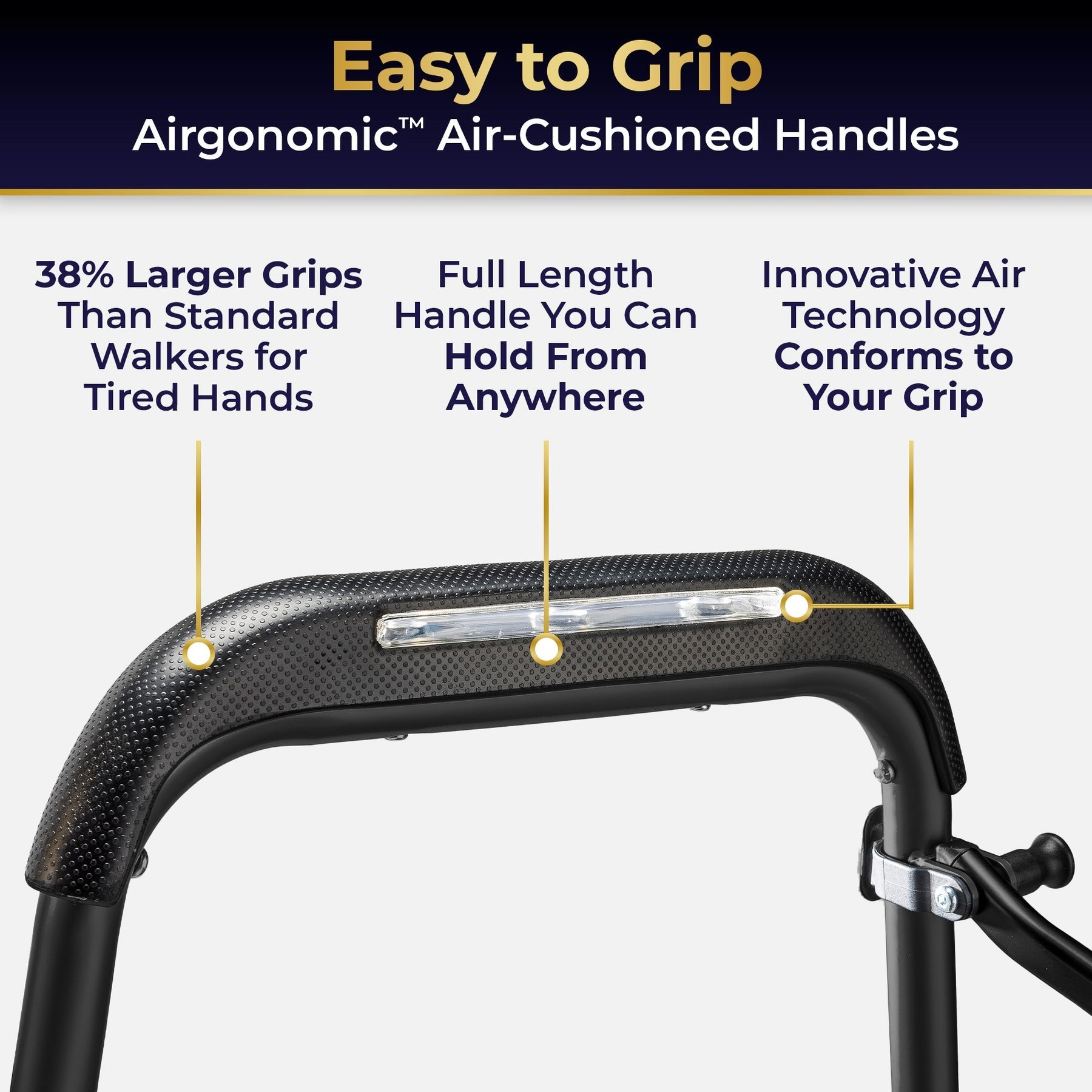 MD by Drive Air-Go Easy Grip Walker