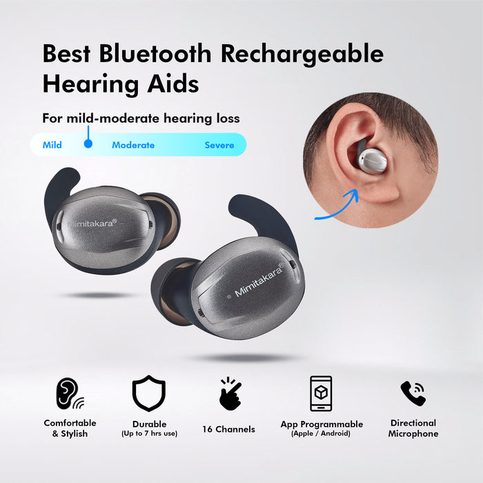 Mimitakara Bluetooth Rechargeable TWS goodHearing T2 Hearing Aid