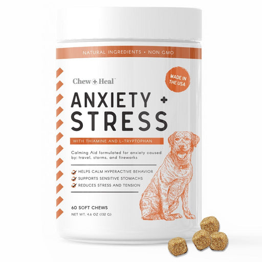 Chew + Heal Dogs Anxiety & Stress Calming Soft Chews - Shop Home Med