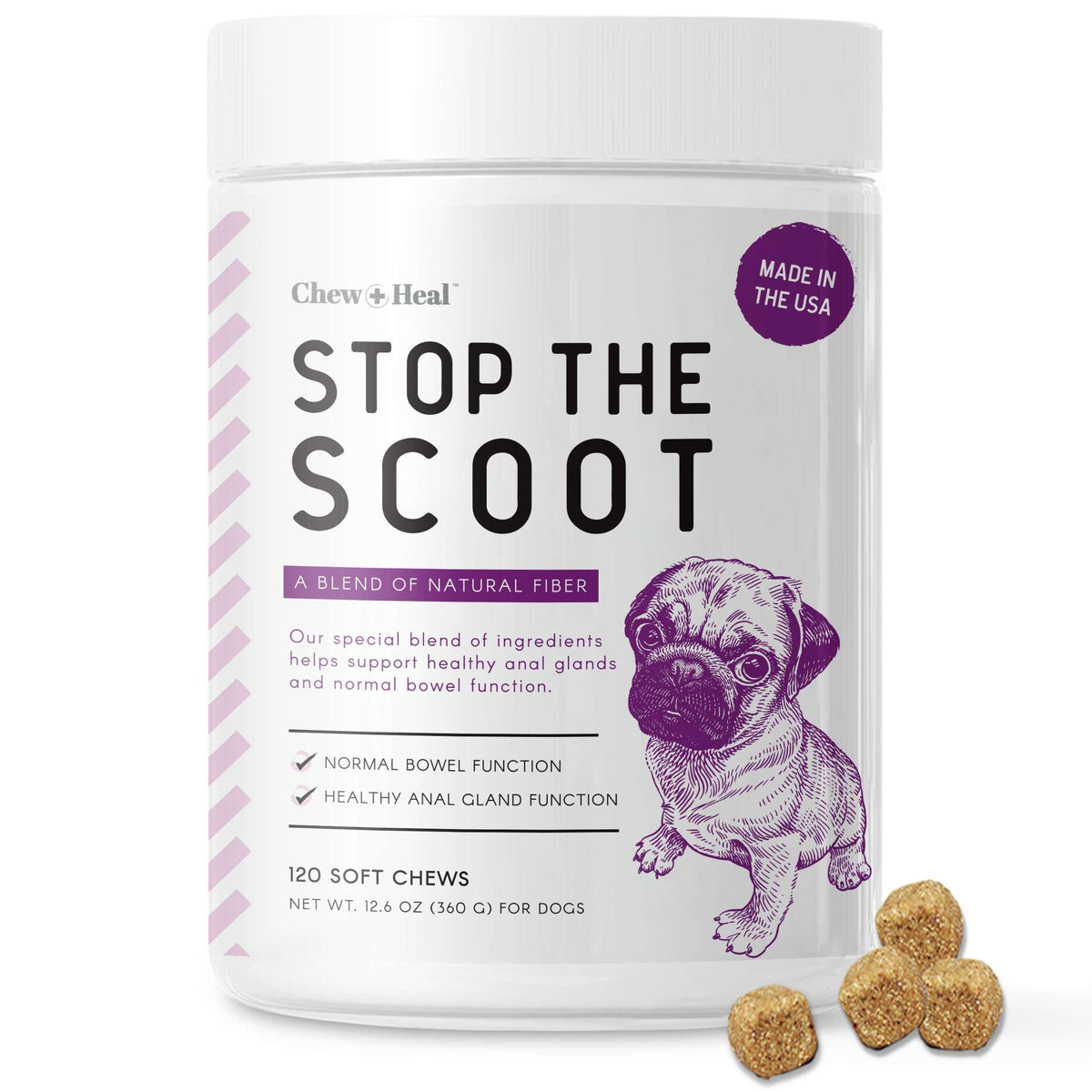 Chew Heal No Scoot for Dogs for Healthy Anal Gland Function