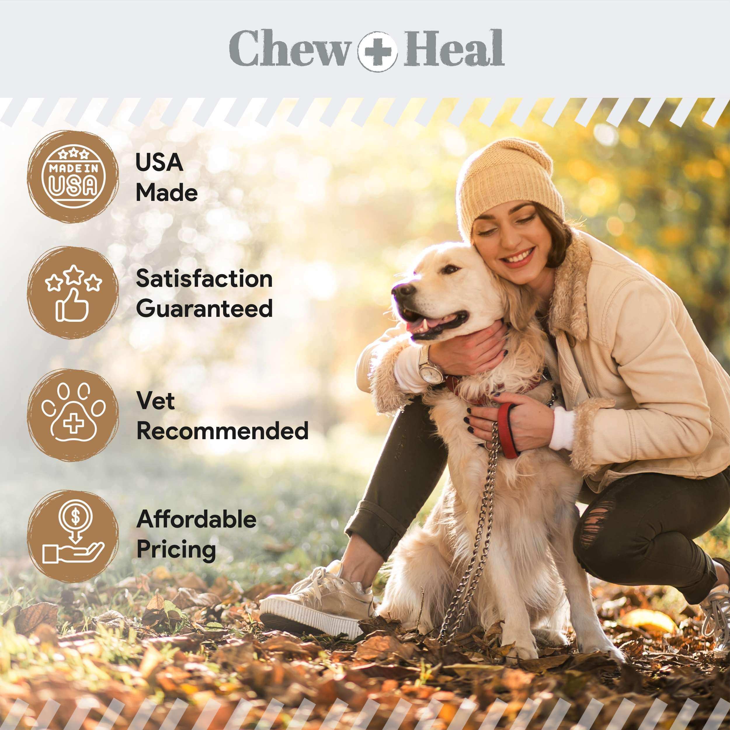 Chew + Heal Omega Skin and Coat for Dogs - 180 Chews - Peanut Butter Flavor - Shop Home Med