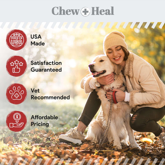 Chew + Heal Omega Skin and Coat for Dogs - 180 Chews - Smoked Bacon Flavor - Shop Home Med
