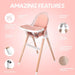 Children of Design Deluxe High Chair with Cushion - Pink - Shop Home Med