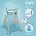 Children Of Design Non-Reclinable Classic Wooden High Chair - Blue - Shop Home Med
