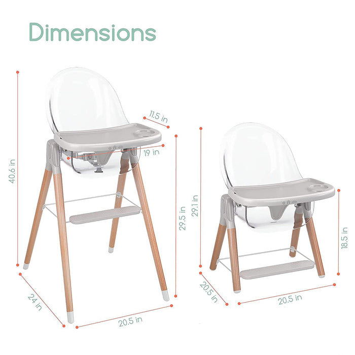 Children Of Design Non-Reclinable Classic Wooden High Chair - Clear - Shop Home Med