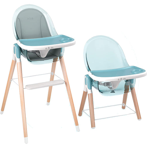 Children Of Design Non-Reclinable Classic Wooden High Chair with Cushion - Blue - Shop Home Med