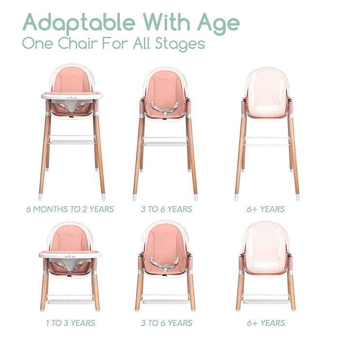 Children Of Design Non-Reclinable Classic Wooden High Chair with Cushion - Pink - Shop Home Med