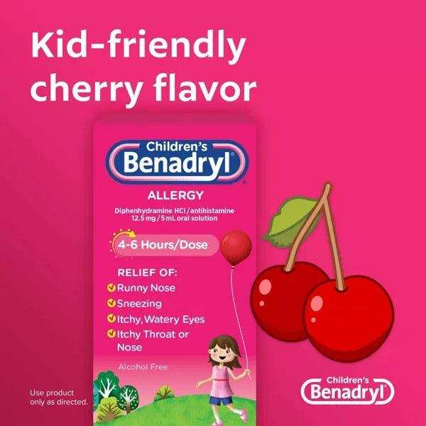 Children’s Benadryl Allergy Relief Liquid Medicine Cherry - 8 fl oz - Shop Home Med