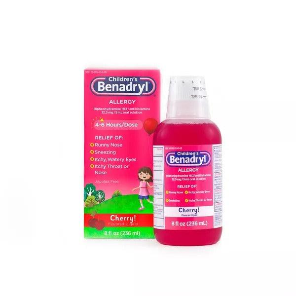 Children’s Benadryl Allergy Relief Liquid Medicine Cherry - 8 fl oz - Shop Home Med