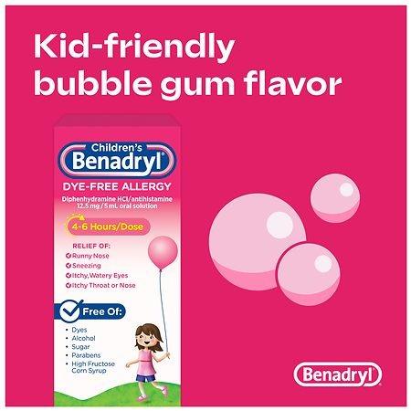 Children's Benadryl Dye-Free Allergy Relief Liquid Bubble Gum - 4 fl oz - Shop Home Med