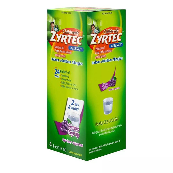 Children's Zyrtec 1 mg Grape Syrup - 4 fl oz. - Shop Home Med