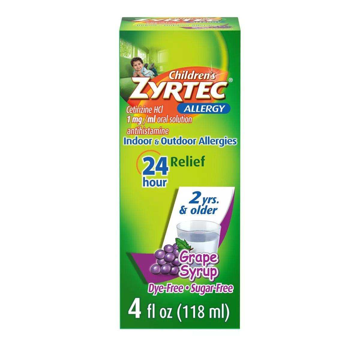 Children's Zyrtec 1 mg Grape Syrup - 4 fl oz. - Shop Home Med