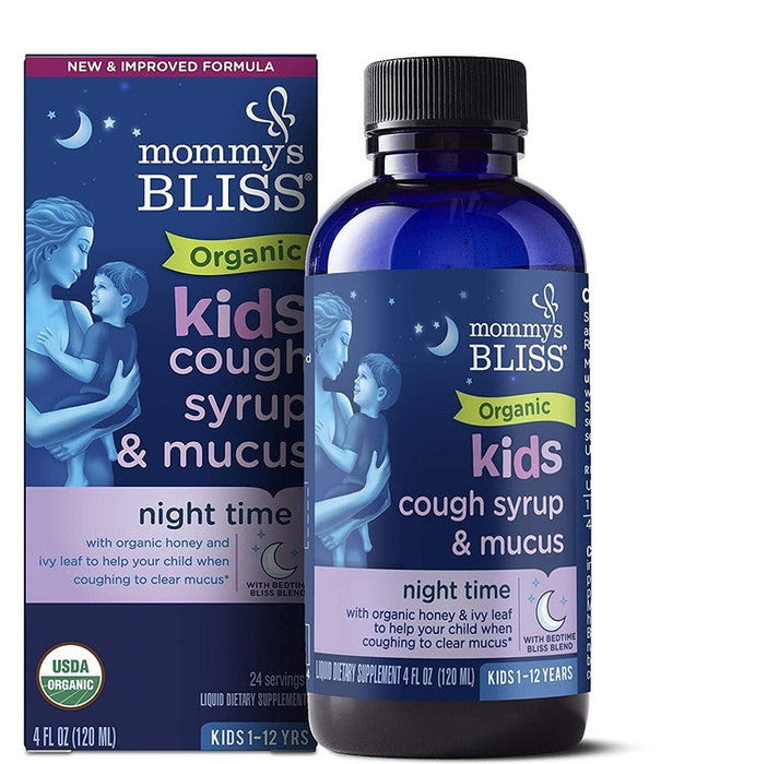 Mommy's Bliss Organic Kids Cough Syrup & Mucus Night Time 1-12 Years