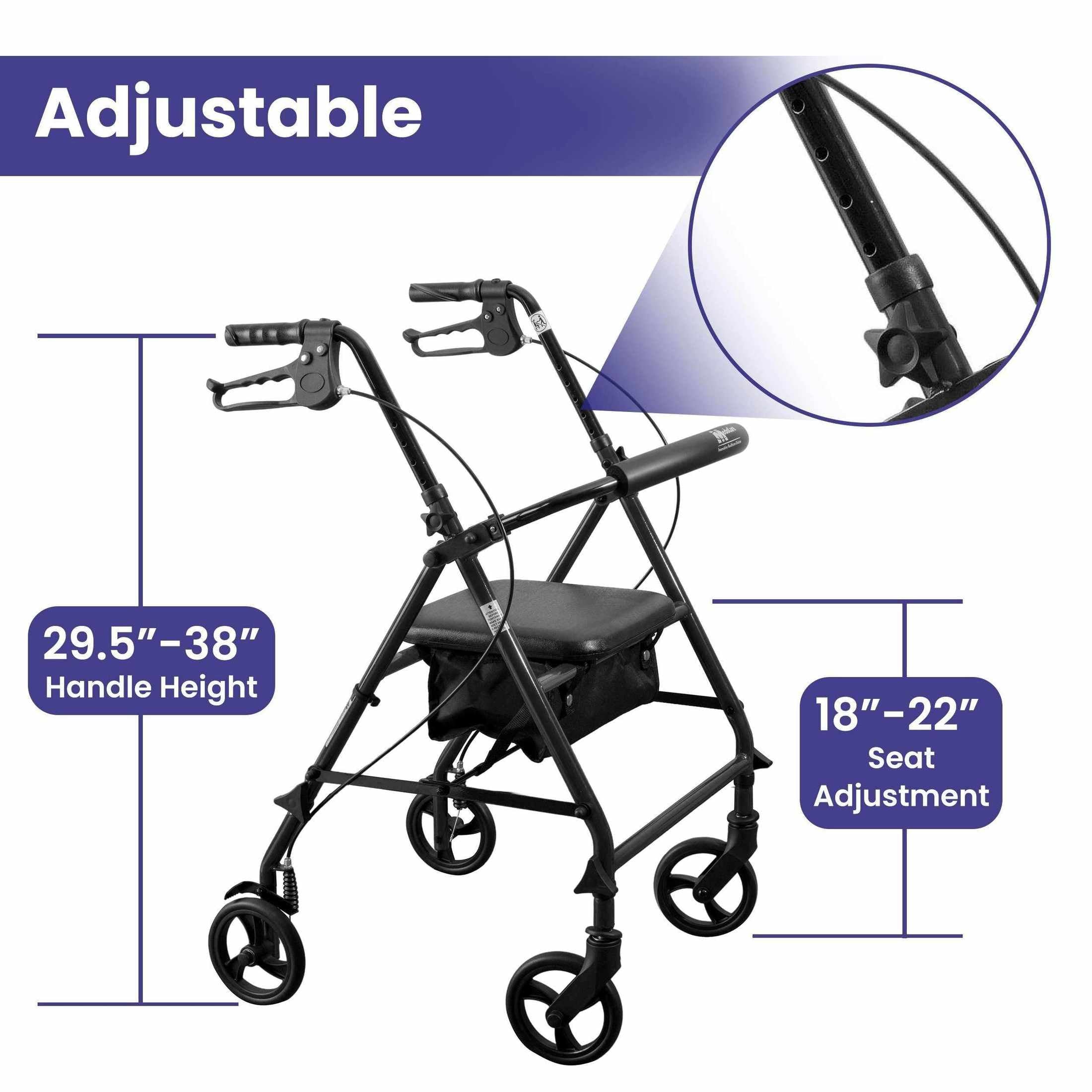 Medacure Steel Rollator Walker with Seat - Shop Home Med