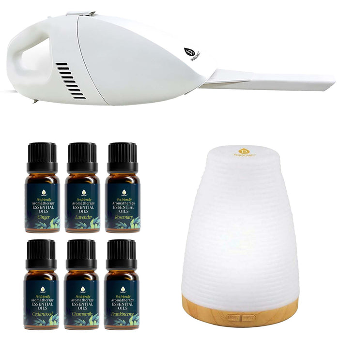 Pursonic Pet-Friendly Essentials Oils, USB Diffuser & Car Vacuum Bundle shophomemed