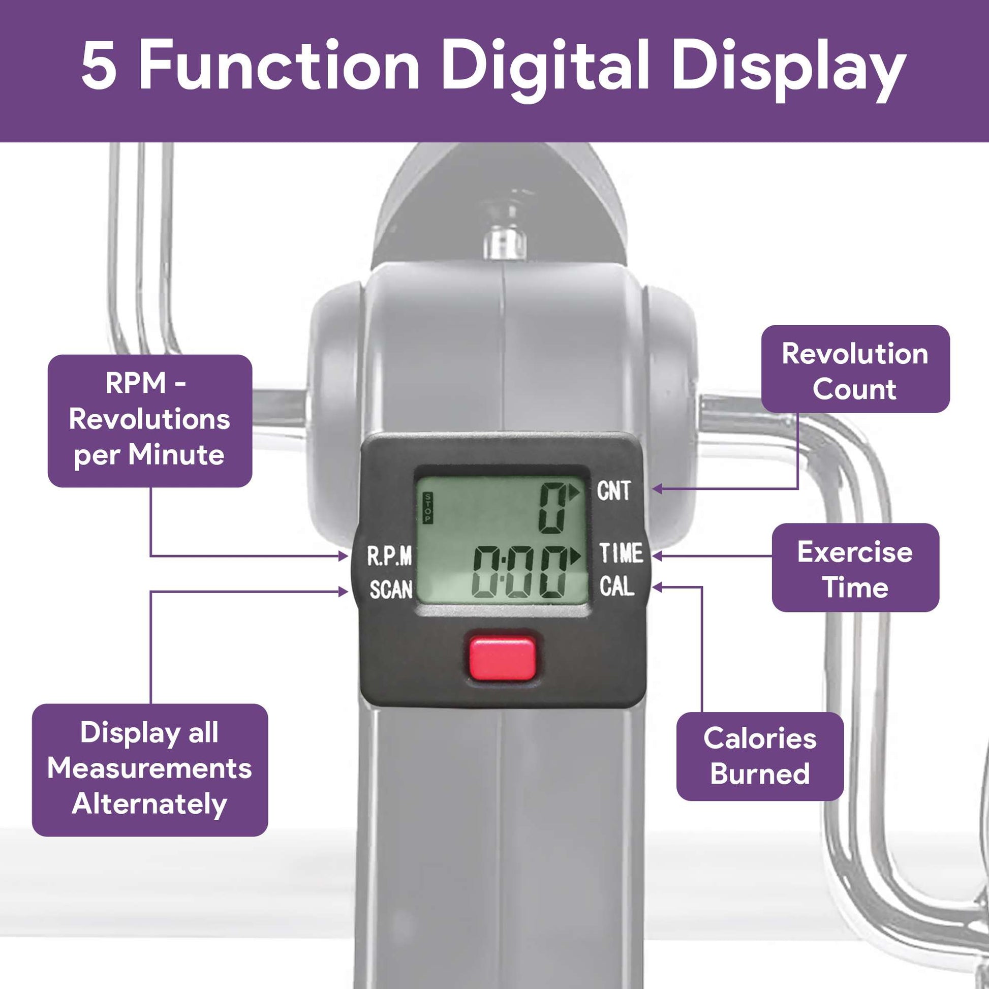 Foldable Under Desk Bike Pedal Exerciser with Digital Display and Adjustable Tension shophomemed