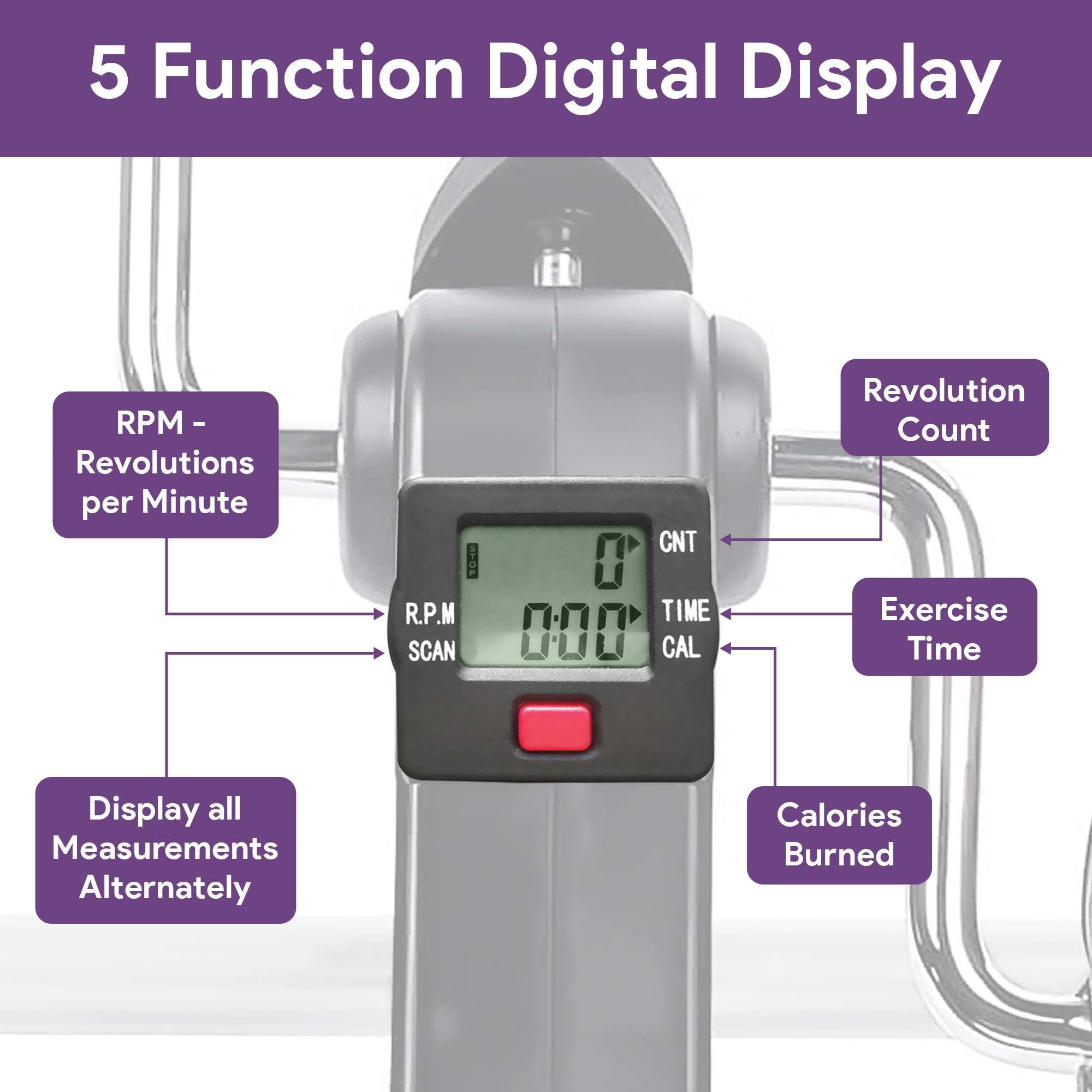 Foldable Under Desk Bike Pedal Exerciser with Digital Display and Adjustable Tension shophomemed