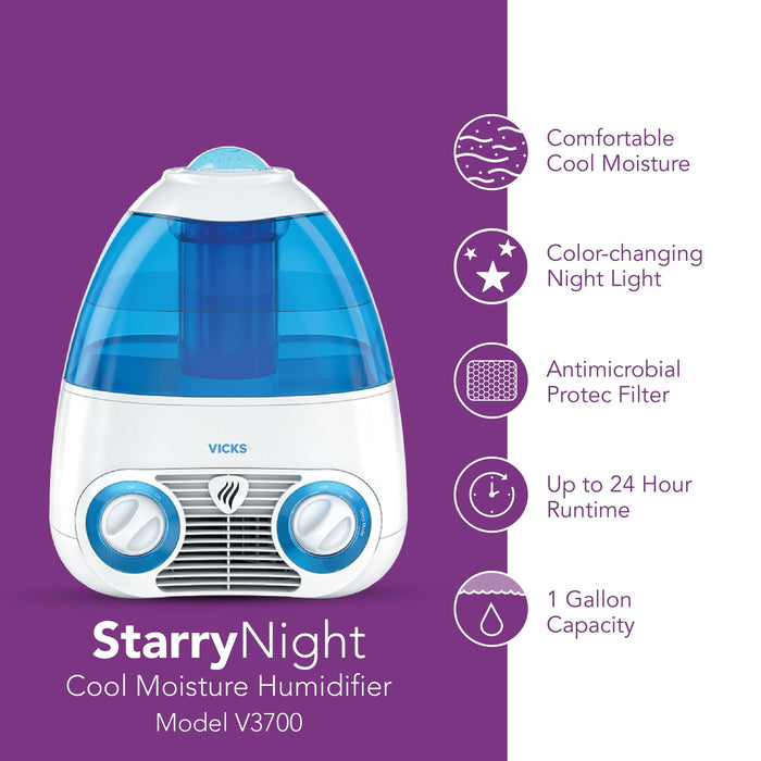 Vicks Starry Night Cool Moisture Humidifier Blue - 1 Gal